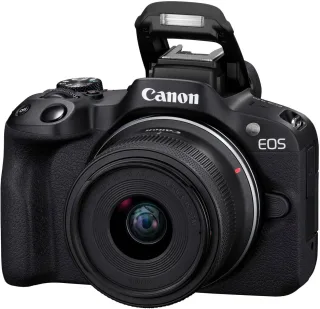 Canon EOS R50 [242MP APS-C 295" LCD Touch Live View] schwarz inkl. RF-S 18-45mm 1:4.5-6.3 IS STM Objektiv