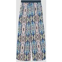 s.Oliver Chinos Hose Gemusterte Wide-Leg-Hose aus satinierter Viskose