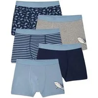 vertbaudet Boxershorts Boxershorts mit Hai-Motiven, Jungen, Bio-Baumwolle 5er-Pack
