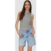QS Muskelshirt T-Shirt Slim-Fit-Tanktop aus Rippware im Vintage-Look