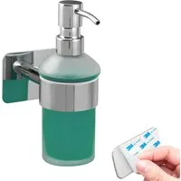 bremermann Seifenspender Bad-Serie LUCENTE TAPE - mit Klebepad, aus Glas & Edelstahl, (1-tlg)