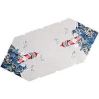 matches21 HOME & HOBBY Tischdecke Tischläufer YVONNE Leuchtturm Stickerei Polyester maritim 40 x 90 cm (1-tlg), Pflegeleicht & waschbar bei 30 °C