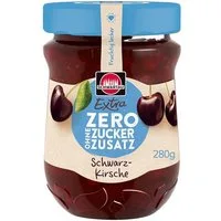 SCHWARTAU Fruchtaufstrich, Schwartau Extra Zero Schwarzkirsche ohne Zuckerzusatz vegan 280g