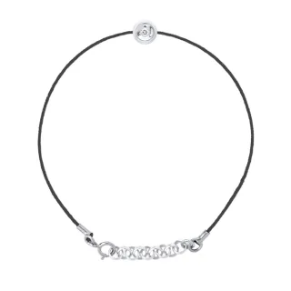 DIADEMA - Armband - Schwarzes Nylon und echter Diamant