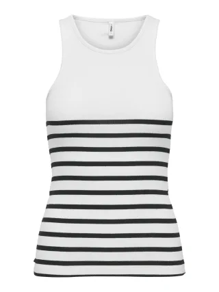 ONLY - ONLKENYA STRIPE TANK TOP JRS Bright White - Gr. - M