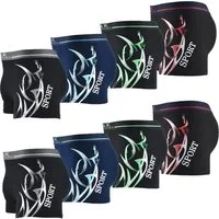 L&K Boxershorts 1104-1121 (8er-Pack) Herren Boxershorts aus Baumwolle mit tollem Muster