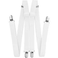 axy Hosenträger Herren Hosenträger 4 Stabile Clips H-Form 2,5cm Breit verstellbar und elastisch 120cm Lang