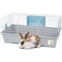 GarPet Kleintierkäfig Kaninchenkäfig 70 Meerschweinchen Hasen Zubehör Kleintierkäfig Grau