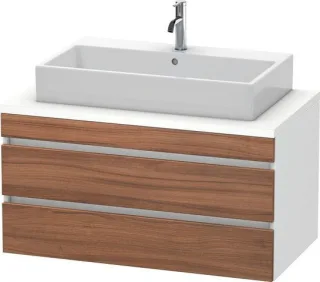 Duravit DuraStyle Konsolenwaschtischunterbau wandhängend Nussbaum & Weiß Matt 1000x548x512 mm - DS53 DS531907918