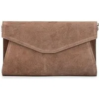 Caspar Clutch Leder Envelope Abendtasche Damen Tasche -PREMIUM LINE- Modell No.847, italienisches Wildleder, samtig weich, wahlweise im Metallic Look