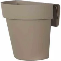 euro3plast Balkonkasten Balkon-Hängetopf UP,taupe Ø25cm,mit Wasserreservoir, taupe (1 St)