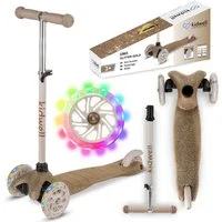 COIL Dreiradscooter Kinderroller, Tretroller, Dreirad-Balance-Roller, Cityroller, 10 km/h, ABEC-7-Lager, 3-stufige Lenkradverstellung, LED-Räder