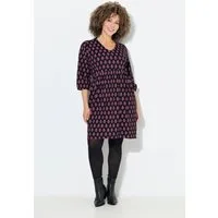 Ulla Popken Jerseykleid Jerseykleid A-Linie V-Ausschnitt 3/4-Arm