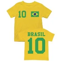 Youth Designz T-Shirt Brasilien Kinder T-Shirt im Fußball Trikot Look mit trendigem Motiv