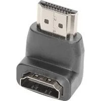 HDMI-A Stecker > HDMI-A Buchse 4K, Adapter schwarz, 90° abgewinkelt