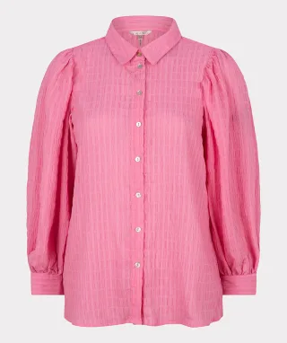Esqualo - Bluse Basic aus Seersucker pink - Gr. - 36