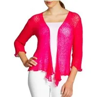 Caspar Strickjacke STJ022 angenehm leichter Damen Sommer Bolero mit 3/4 Arm