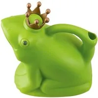 esschert design Gießkanne Gießkanne Frosch "Froschkönig" grün Blumen Garten Krönchen Kunststoff