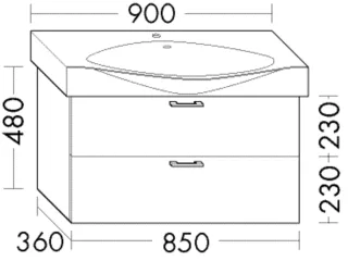 Burgbad Waschtischunterschrank Sys30 PG1 Aqua 480x850x360 Weiß Matt, WUKZ085F1719 WUKZ085F1719