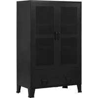 vidaXL Aktenschrank Büroschrank mit Maschengittertüren Industriell 75×40×120 cm Stahl