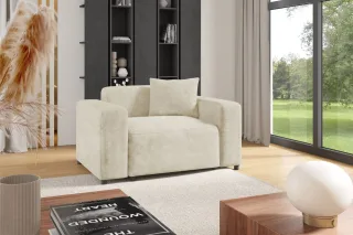Sessel Designersessel MEGAN in Stoff Poso Creme