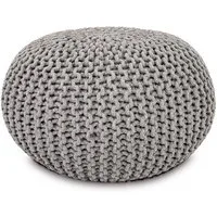 Amagohome Sitzhocker Strickhocker Pouf Ø45 o. 55cm Bodenkissen Sitzpouf XXL Baumwolle recyc