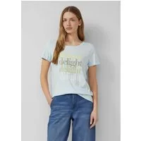 s.Oliver Kurzarmshirt T-Shirt T-Shirt mit Flammgarnstruktur und Print