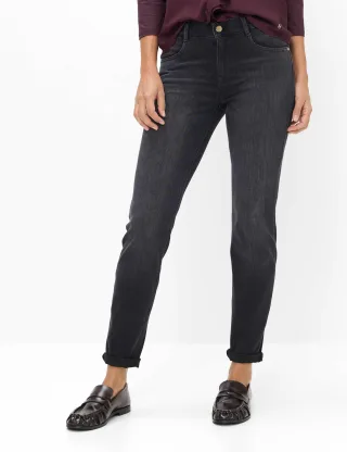 Brax Damen Five-Pocket-Hose Style SHAKIRA USED BLACK BLACK, denim dunkelgrau, Gr. 32L