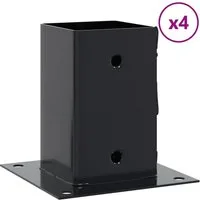 vidaXL Zaunpfosten Pfostenträger Quadrat 4 Stk. 91x91 mm Pulverbeschichteter Stahl, (4-St)