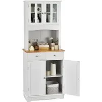COSTWAY Küchenbuffet Küchenschrank Hochschrank mit Schubladen, weiß, 170cm