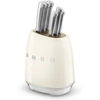 Smeg Messerblock Smeg Messerblock bestückt mit 6 Küchenmessern creme KBSF02CR