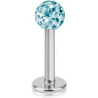 viva-adorno Piercing-Set Lippenpiercing Multi Kristall Epoxy Zirkonia Ferido Kugel, Labret Stecker Lippenstecker Tragus Helix