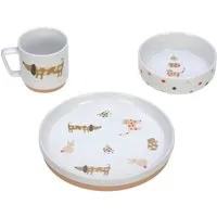 LÄSSIG Kindergeschirr-Set Little Mateys, spicy orange (3-tlg), 1 Personen, Porzellan, rutschfest