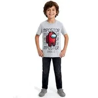 Among Us Print-Shirt Among Us Kinder T-Shirt – Gaming Merch für Jungen & Mädchen 6-12 Jahre Kinder T-Shirt Frühling Sommer