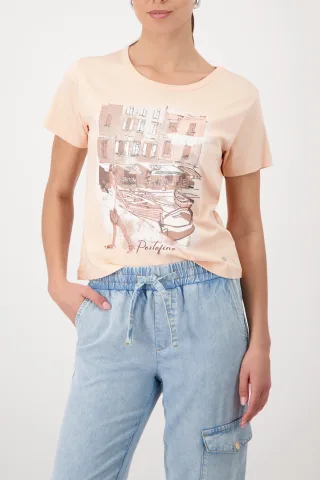 monari - T-Shirt mit City-Print summer peach - Gr. - 36