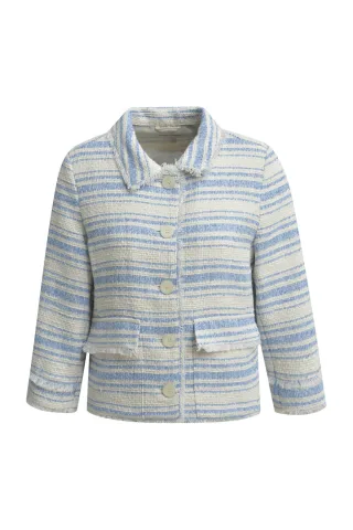 Milano Italy - Jacket w collar + placket, patched flap pockets + 1/1 sleeve - Gr. - 36