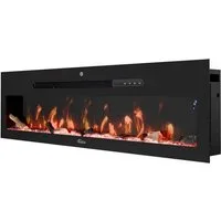 TroniTechnik Elektrokamin Wandkamin elektrisch 900/1800W, LED Flammeneffekt, App, Timer, schwarz, Elegant, platzsparend, dekorativ nutzbar, smart steuerbar, zuverlässig