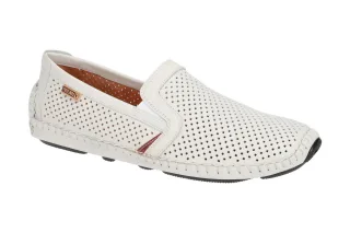 Pikolinos 09Z-3100 JEREZ Herren Slipper Wei? Espuma Arcilla Echtleder bequem