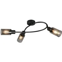 Reality Leuchten LED Deckenleuchte Lampenschirme Rauchglas, Breite 45cm, Dimmfunktion, LED wechselbar, Warmweiß, Designklassiker mit einem schwenkbaren Strahler & Leuchtmitteln