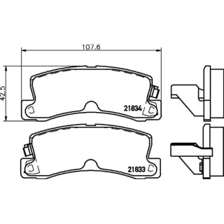 Hella Bremsbel?ge hinten Lexus Toyota 8DB355006-431