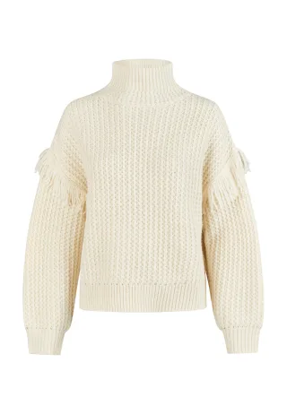 Marc Aurel - Pullover mit Fransendetails milk - Gr. - 36