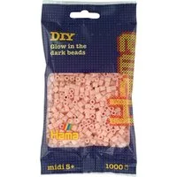 Hama Bügelperlen Hama Bügelperlen – Leucht-Rot (nachtleuchtend), Midi 5 mm (1000 Stk)