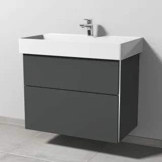 Sanipa 3way Waschtischunterbau zu Duravit Dura Square Waschtisch mit 2 Auszügen, Anthrazit-Matt BR42822
