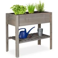 relaxdays Hochbeet Holz grau