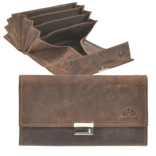 Kellnerportemonnaie Leder 7 Fächer Vintage antik braun | Greenburry Kellner Portemonnaie Geldbeutel 1785