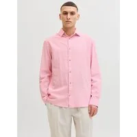 Jack & Jones Langarmhemd JJESUMMER LINEN BLEND SHIRT L/S SN Baumwollmischung, regular fit