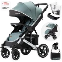 Daliya® Kinder-Buggy RAPIDY Buggy Kinderwagen, XXL Set, kompakt, Kinderbuggy, Sportwagen, (XXL 10-tlg. Komplettset, 10-tlg), Liegeposition, Fußsack, Spieltisch, Wickeltasche, Regenverdeck