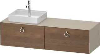 Duravit White Tulip Konsolenwaschtischunterbau wandhängend Amerikanischer Nussbaum & Taupe Matt & Se WT4890L77600010