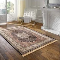 TaraCarpet Teppich Palazzo Royal Lilian, rechteckig, Höhe: 6 mm, Lilian Seiden Optik blau Wohnzimmer Schlafzimmer Esszimmer 67x105