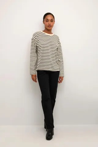 Langarm-Shirt KAwinny Loose fit white black